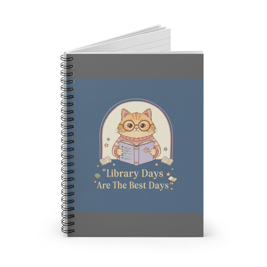 Cat Spiral Notebook – Library Days Are the Best Days