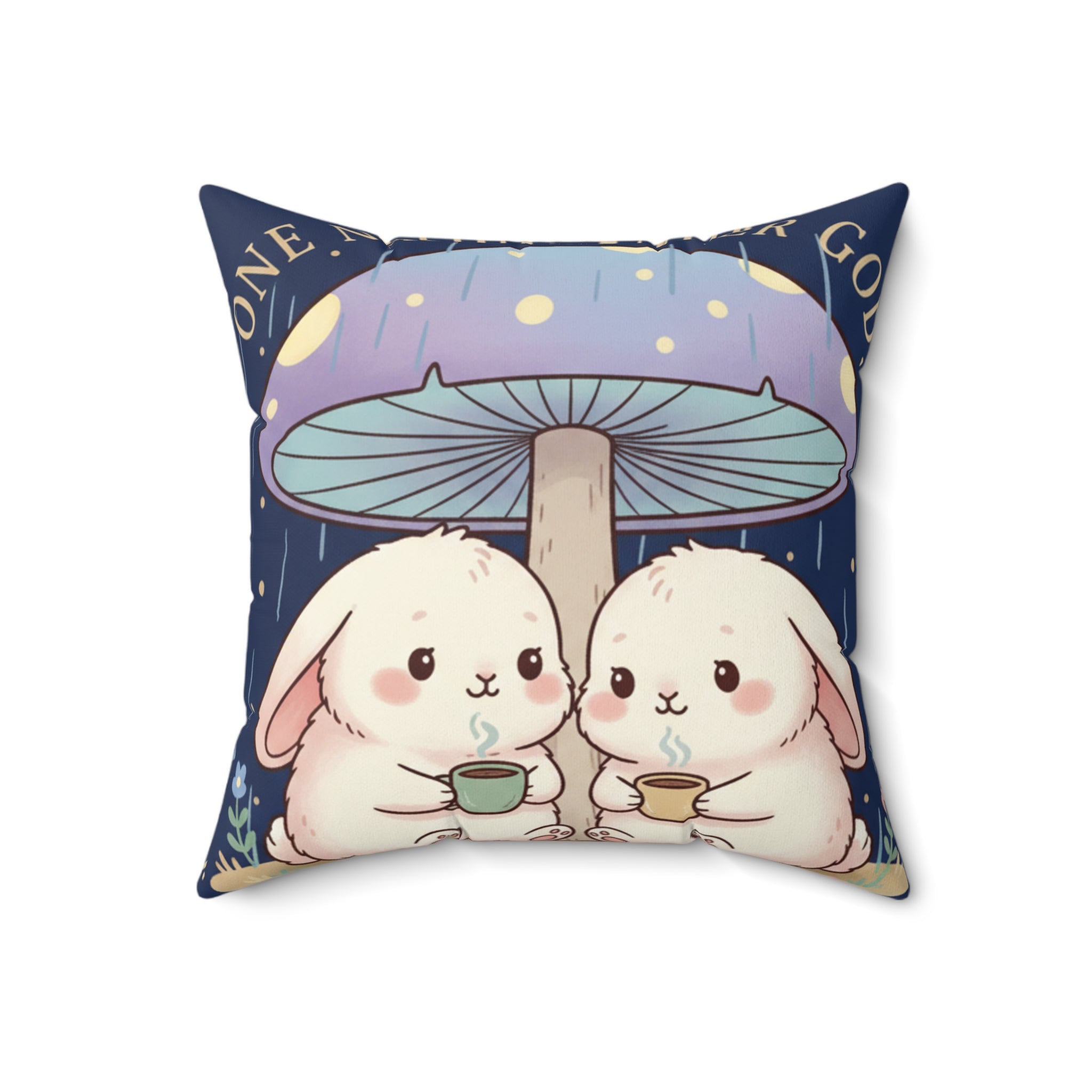 Two Cute Bunnies Square Pillow – One Nation Under God