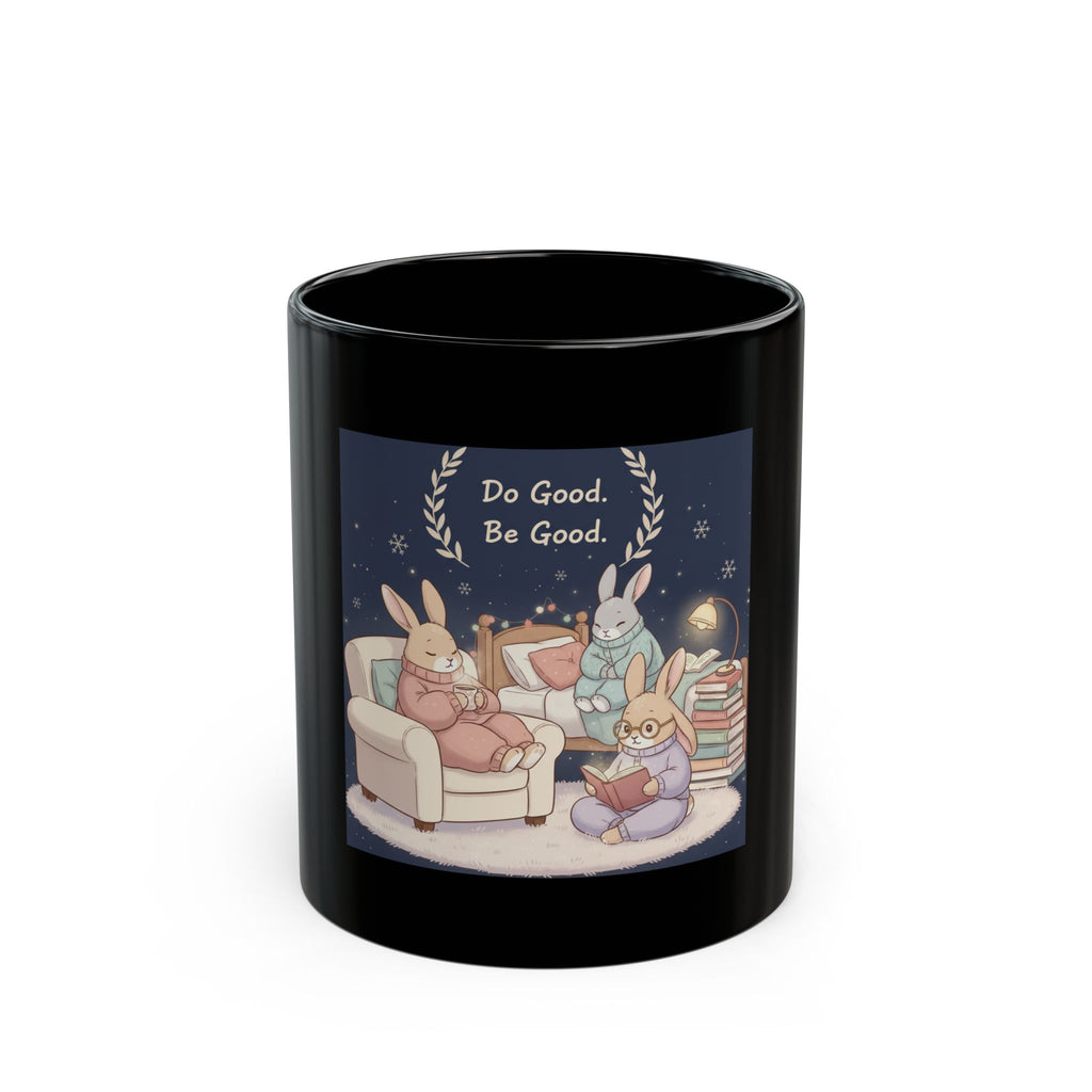 Bunny Black Mug 11oz – Do Good Be Good