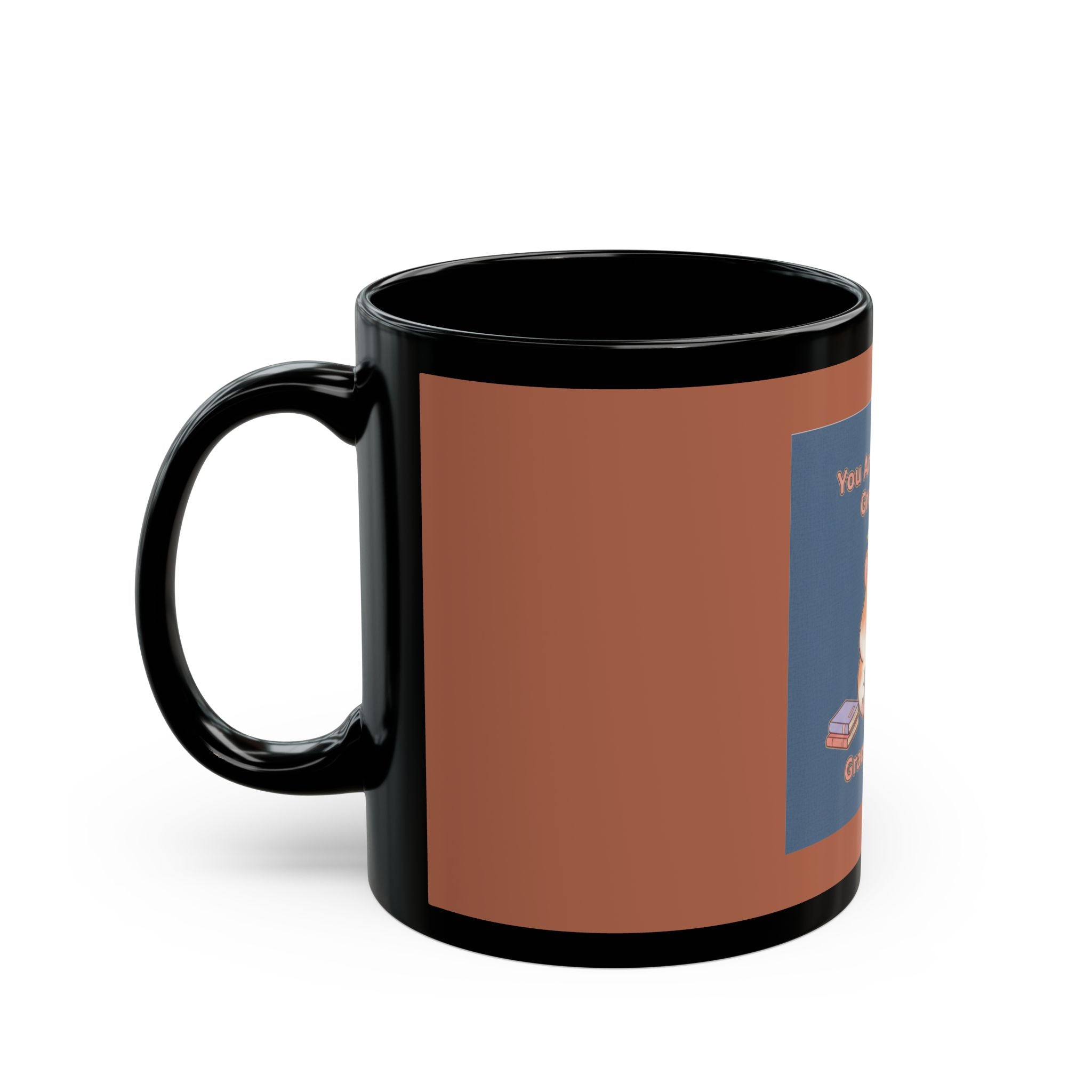 Hamster With Laptop Black Mug 11oz – You Are Allowed to Grow Slowly Grace and