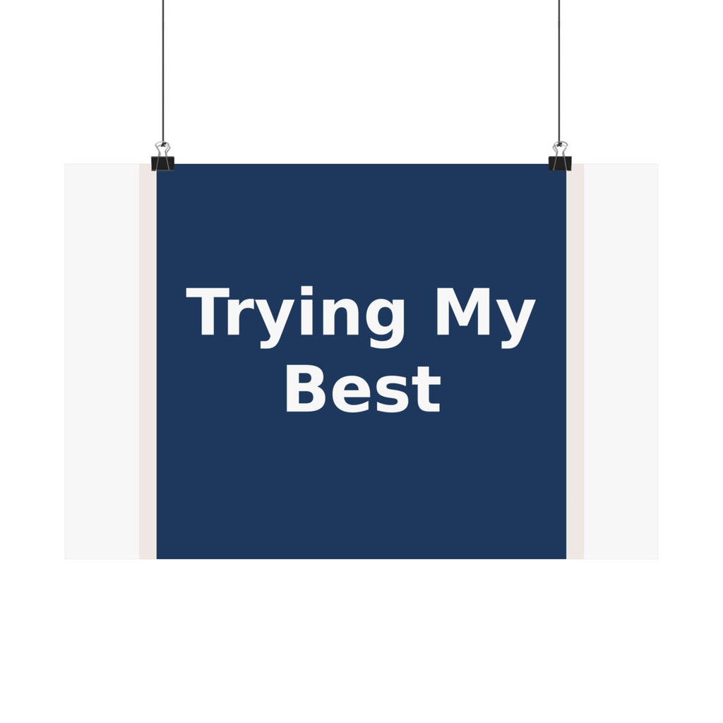"Trying My Best" Black Cat Poster | College Girl Gift | Fashion | KayKay Classics