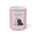 "YOU'RE NEVER TOO MUCH" Black Cat Mug | Trendy Gift for Her | Drinkware | KayKay Classics