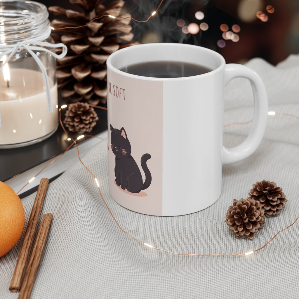 LOVE CAN BE SOFT Rabbit, cat Mug 11oz