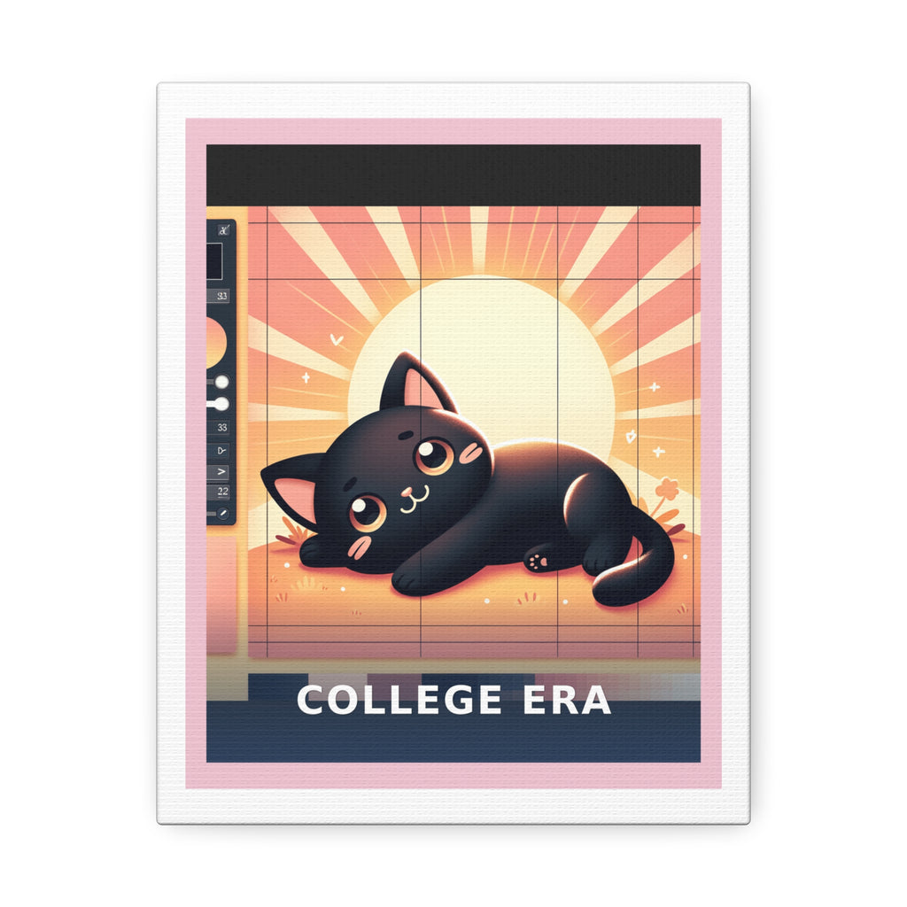 "College Era" Black Cat Canvas | College Girl Gift | Fashion | KayKay Classics