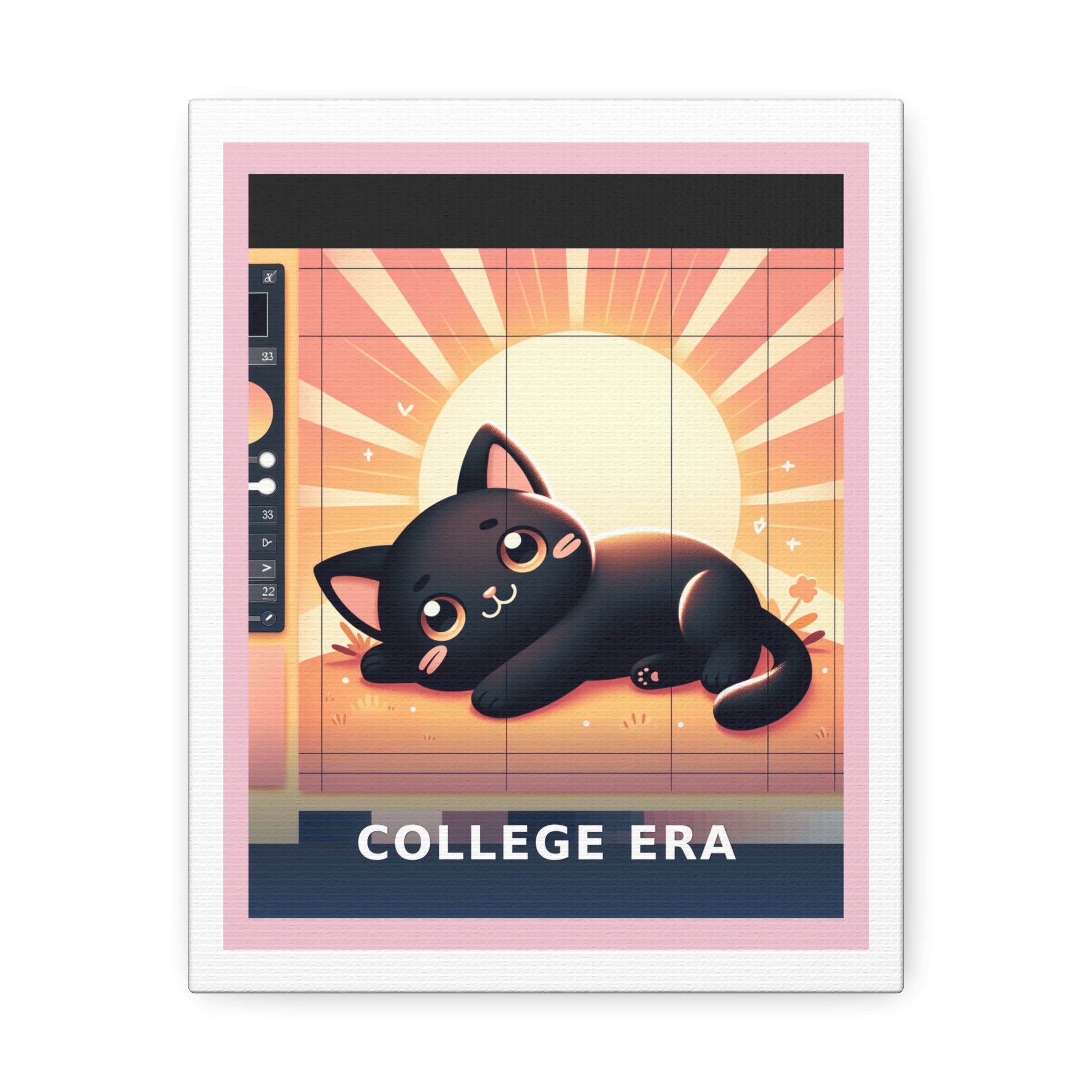 "College Era" Black Cat Canvas | College Girl Gift | Fashion | KayKay Classics