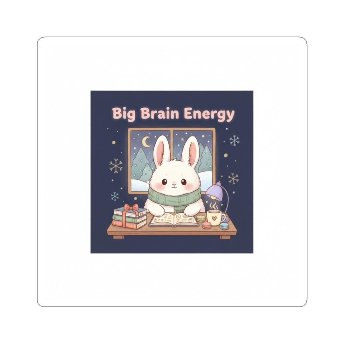Bunny Kiss-Cut Sticker – Big Brain Energy