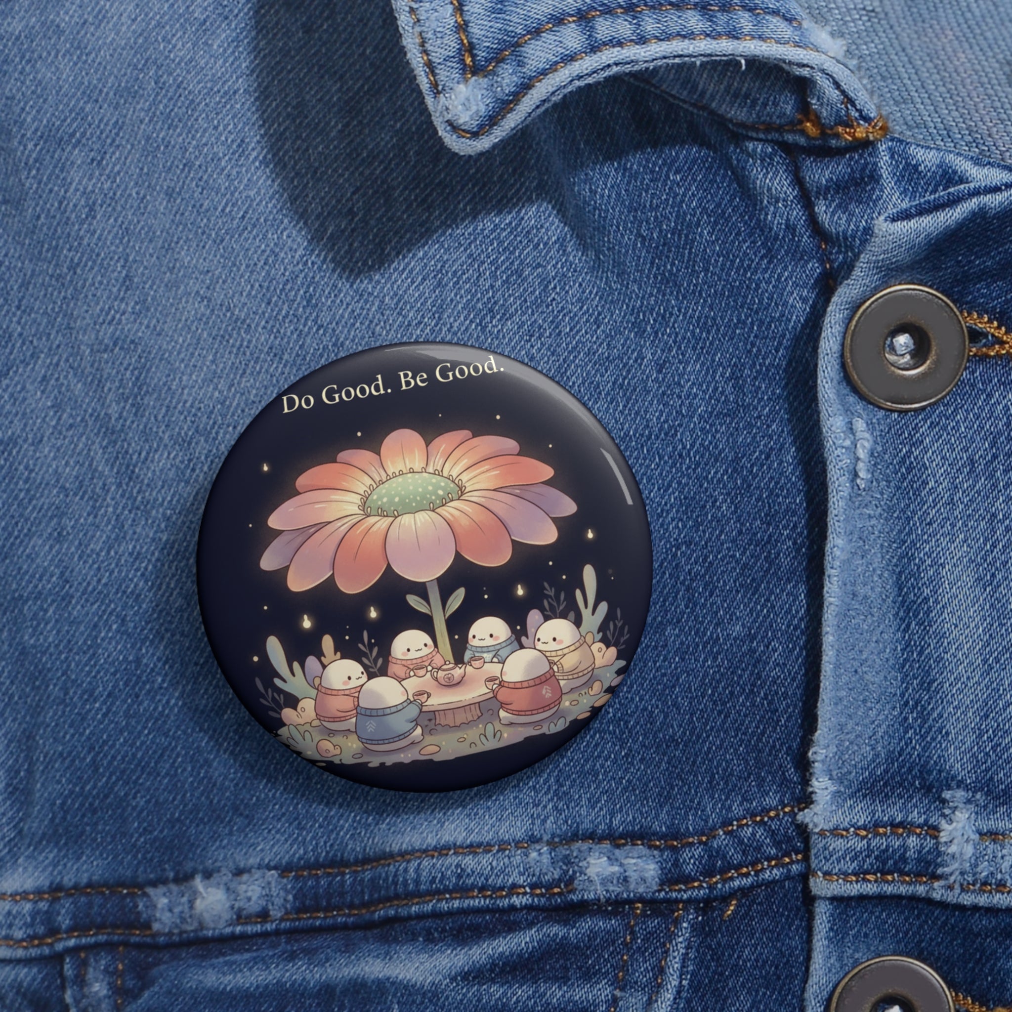 Tiny Chibi Creatures Pin Button – Do Good Be Good