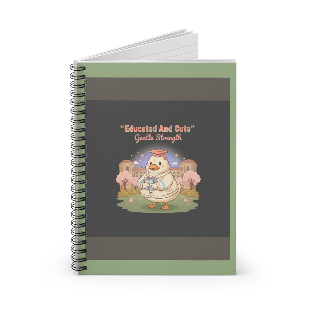 Duck In A Cardigan Spiral Notebook – Educated and Cute Gentle Strength