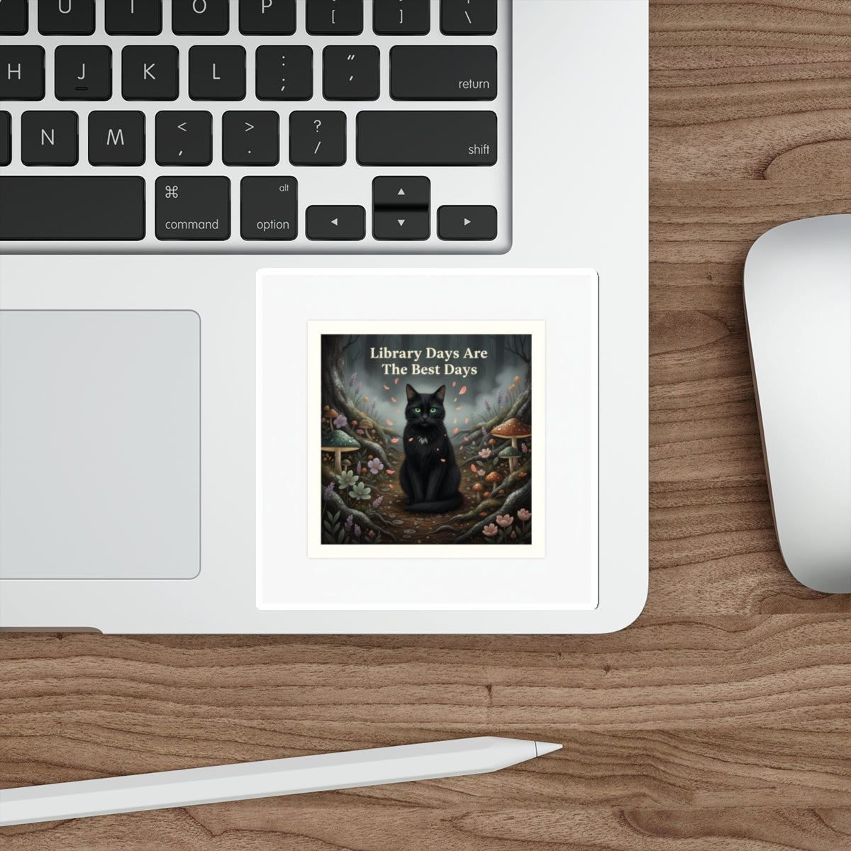 Cat Die-Cut Sticker – Library Days Are the Best Days
