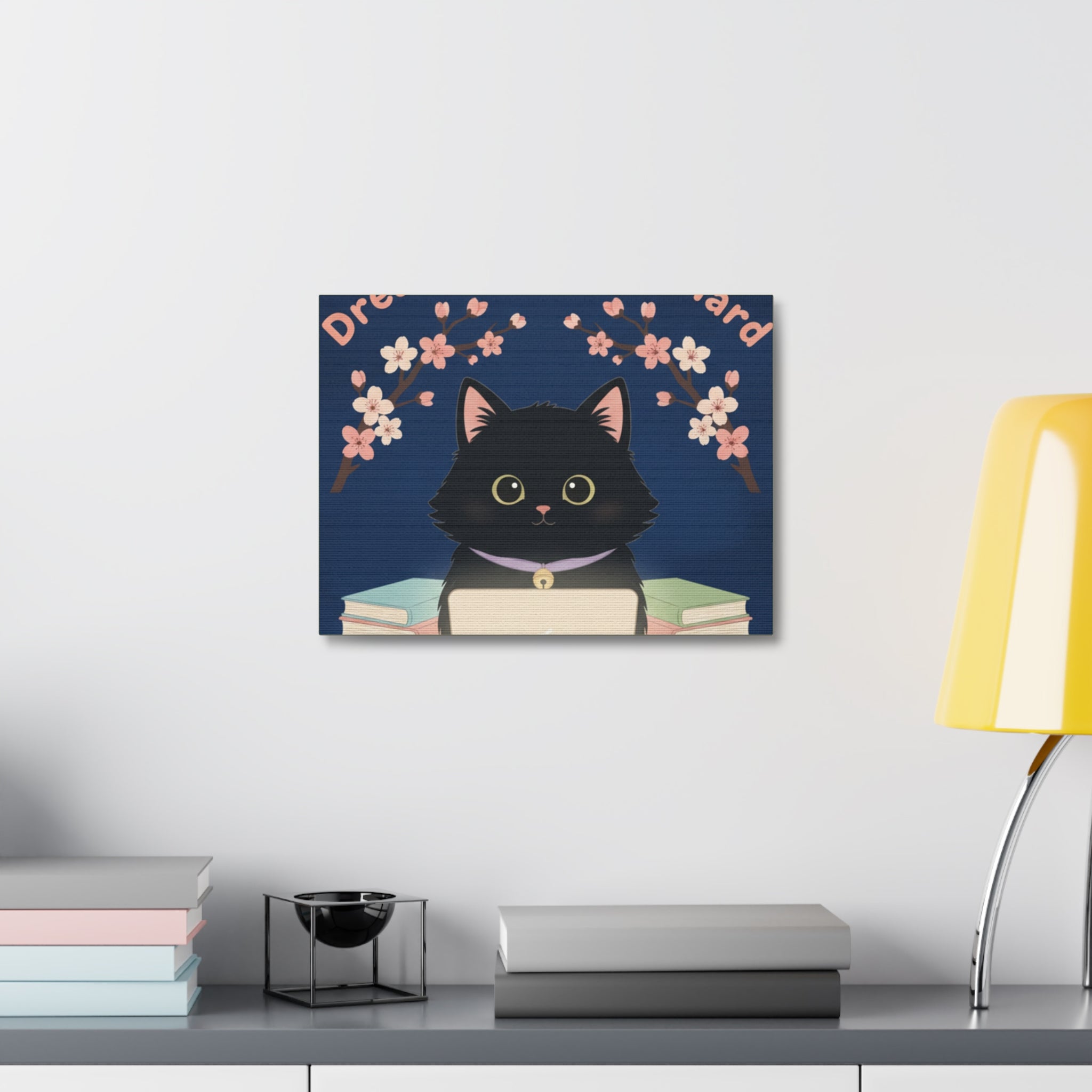 Black Cat Canvas Print – Dream Big Study Hard