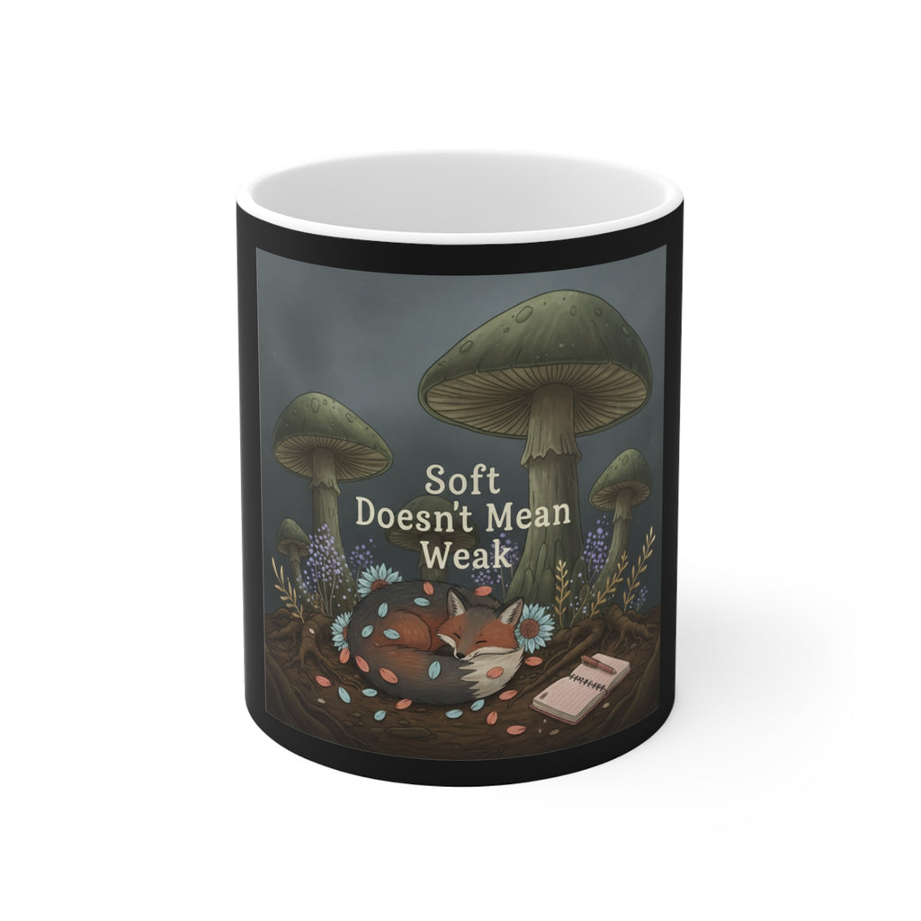 Fox Mug 11oz – Soft Doesnt Mean Weak