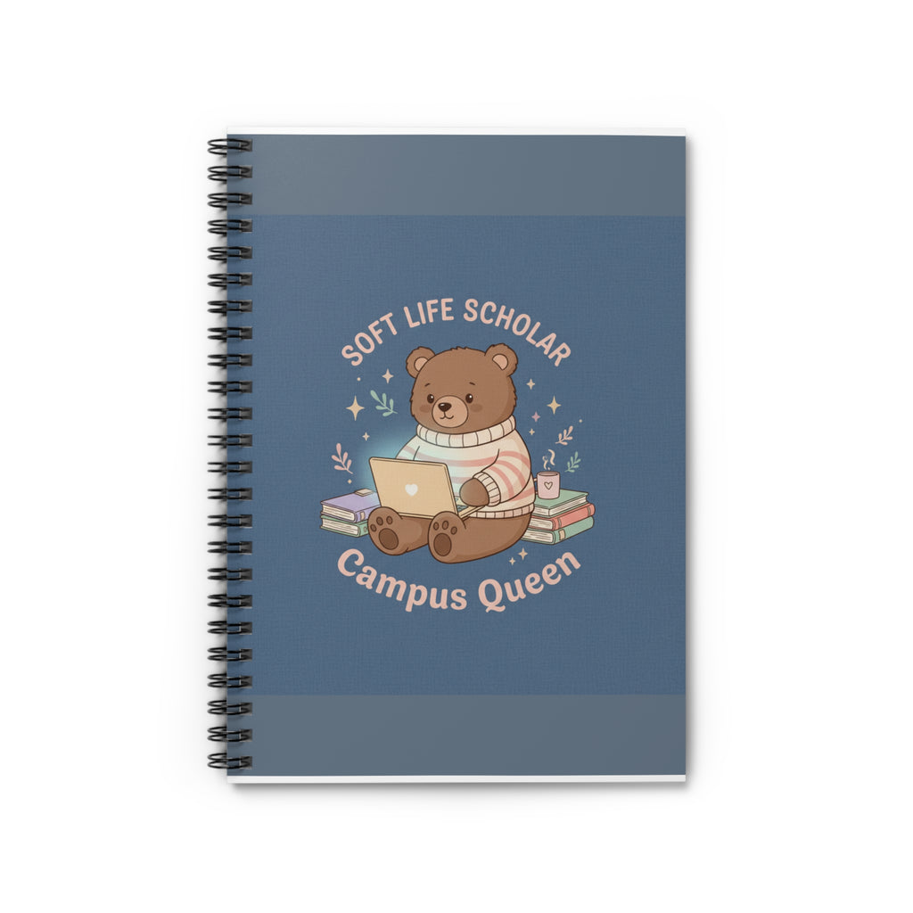 Bear Spiral Notebook – Soft Life Scholar Campus Queen