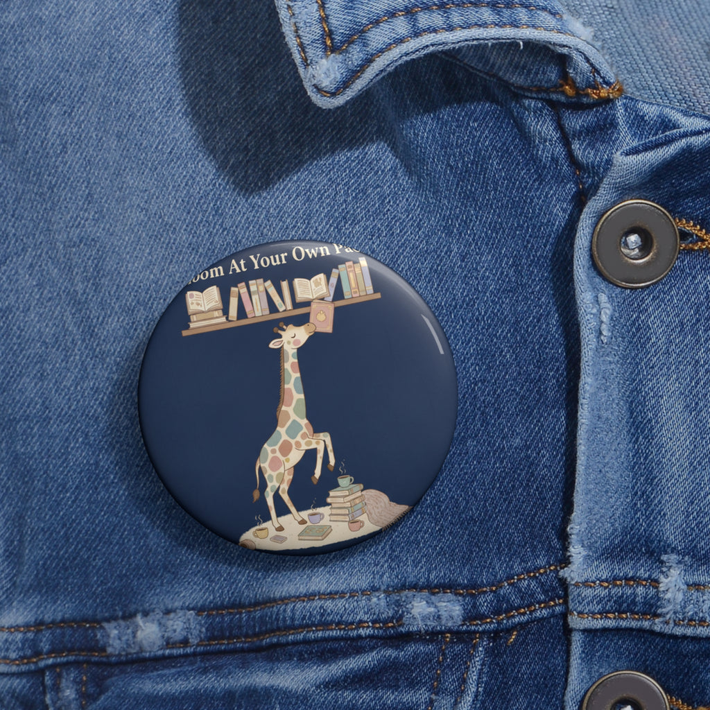 Giraffe Pin Button – Bloom at Your Own Pace