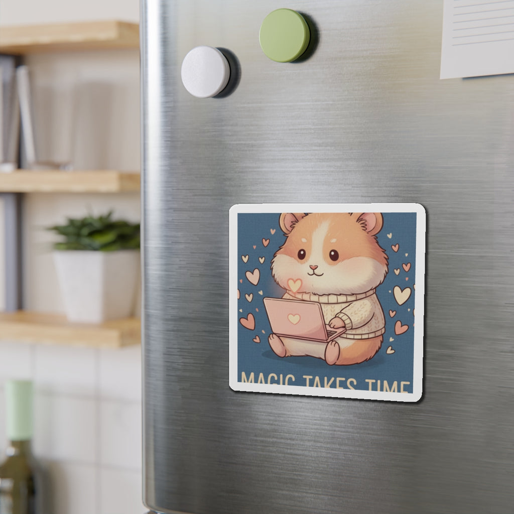 Hamster Die-Cut Magnet – Magic Takes Time