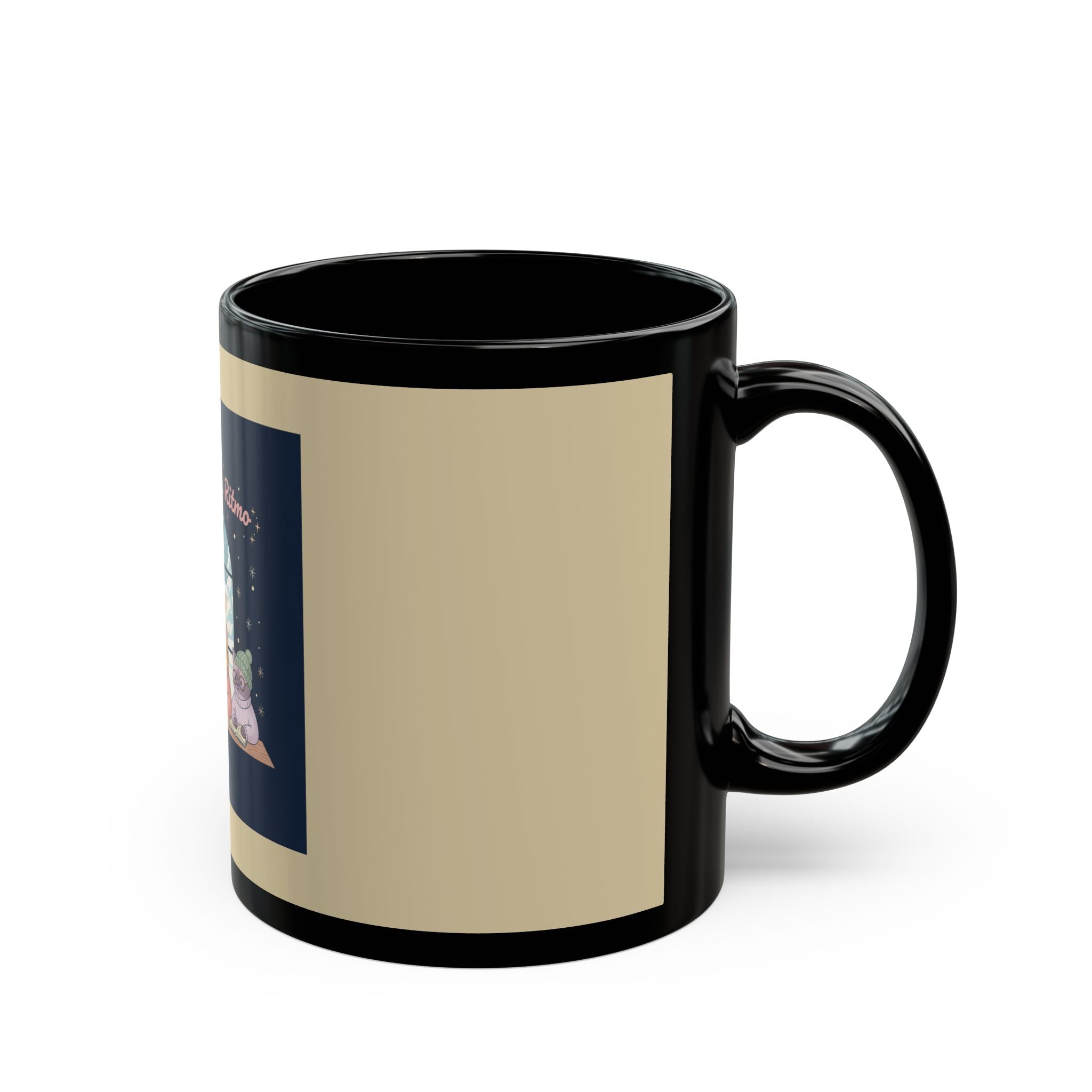 Cat Black Mug 11oz – Florece a Tu Ritmo