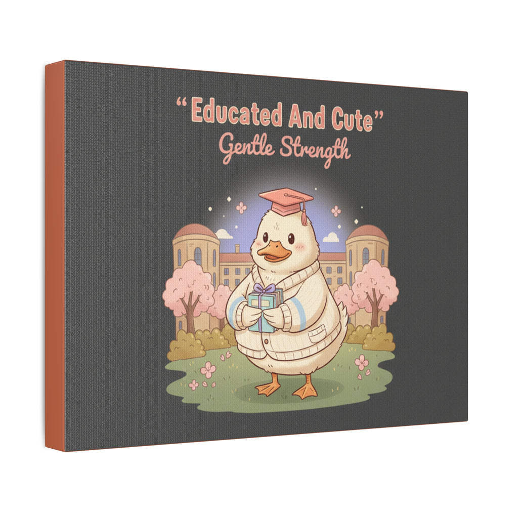 Duck In A Cardigan Canvas Print – Educated and Cute Gentle Strength