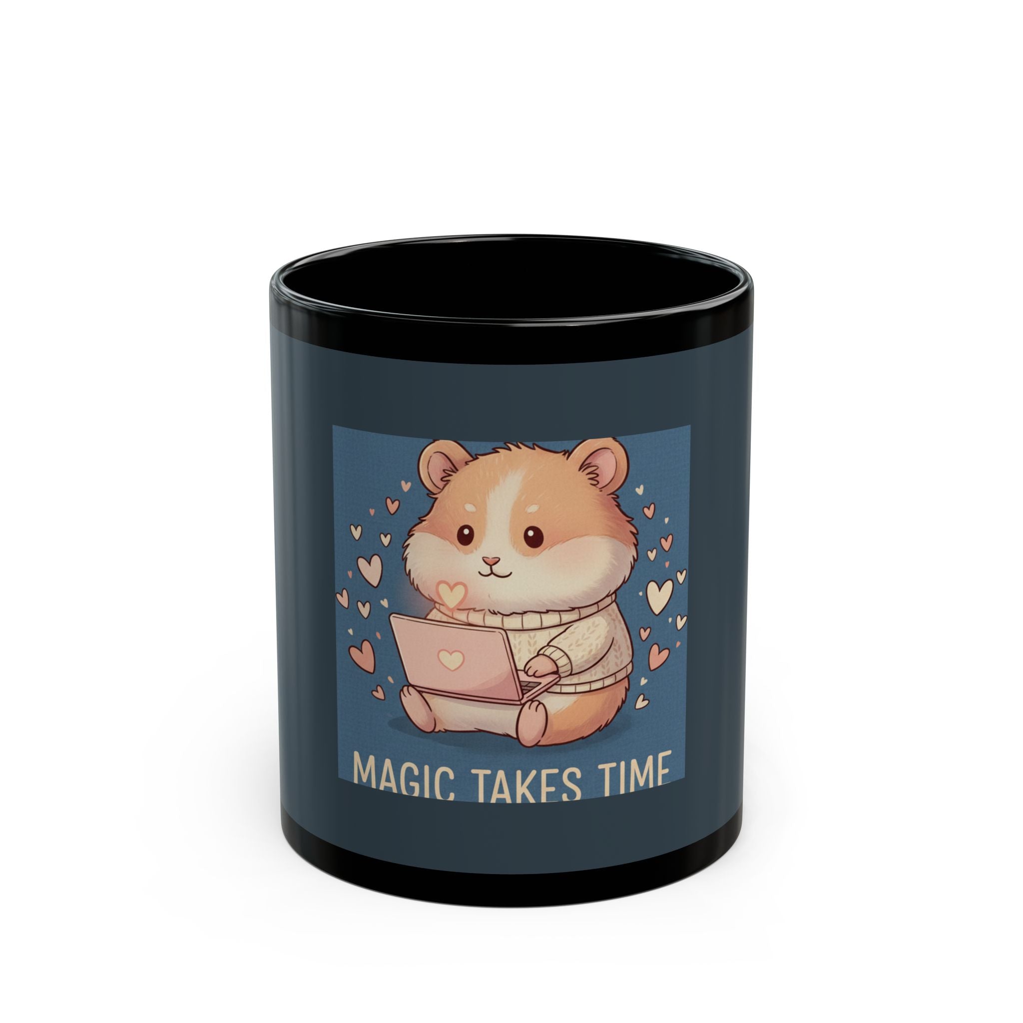Hamster Black Mug 11oz – Magic Takes Time