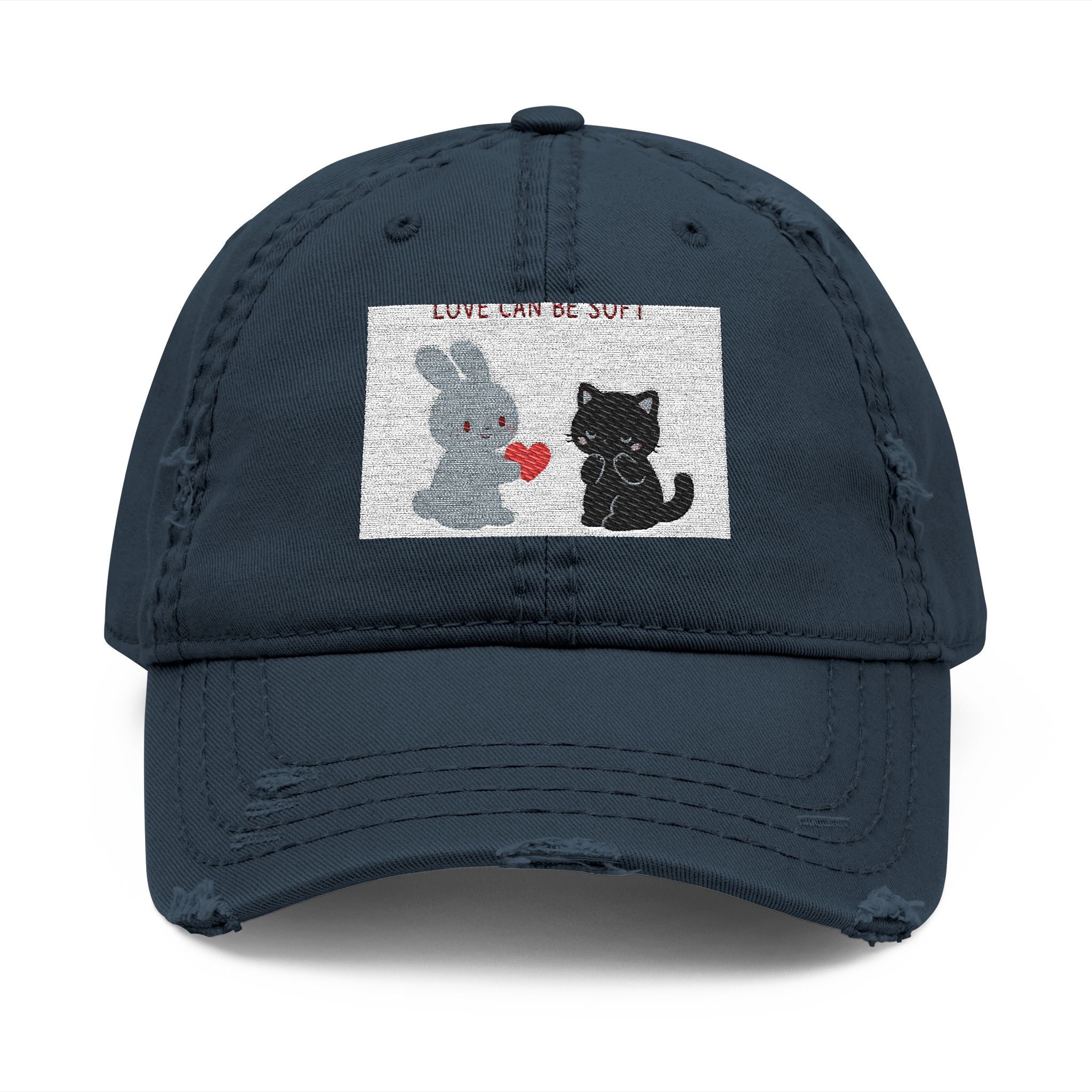 "LOVE CAN BE SOFT" Black Cat Dad Hat | College Girl Gift | Fashion | KayKay Classics