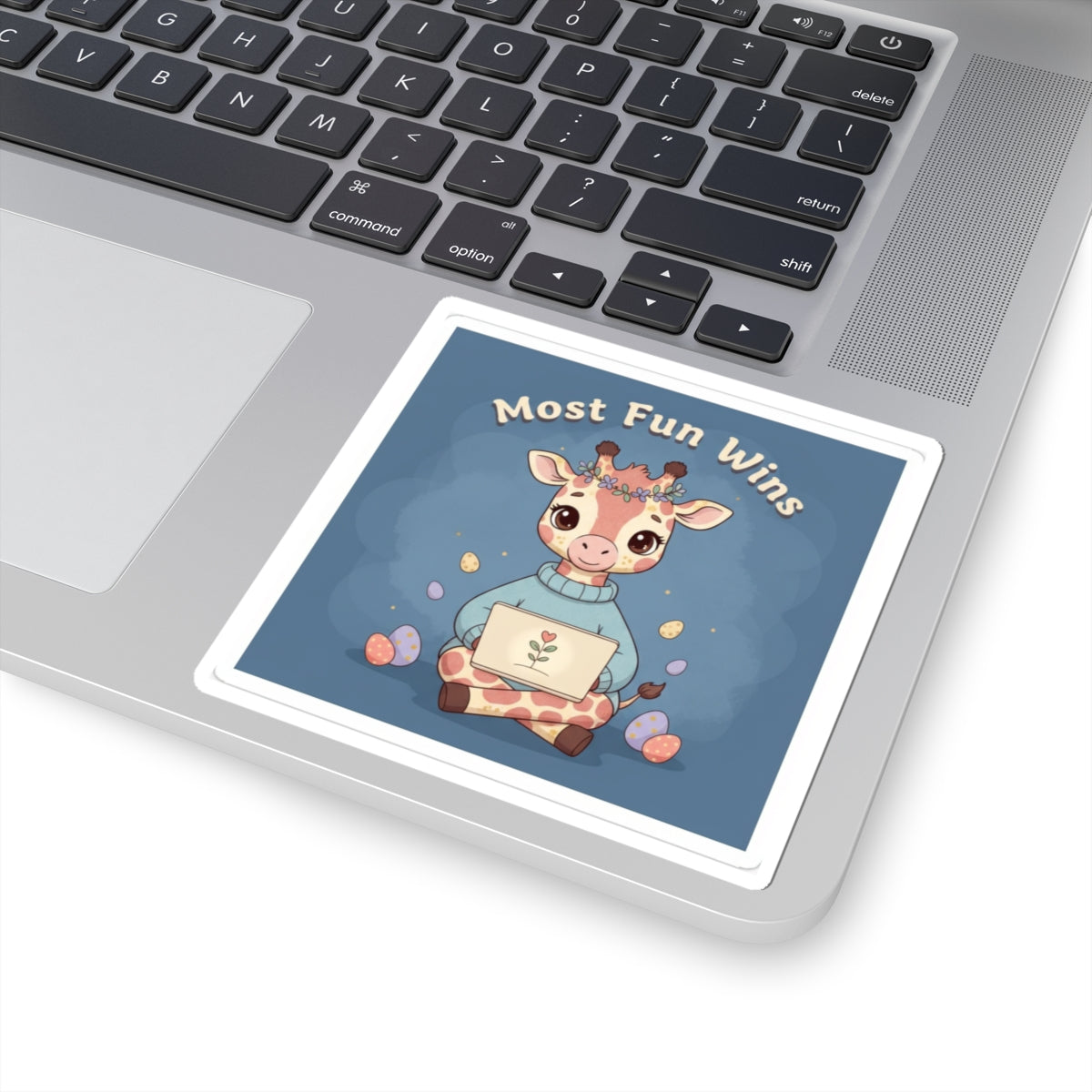 Giraffe Kiss-Cut Sticker – Most Fun Wins