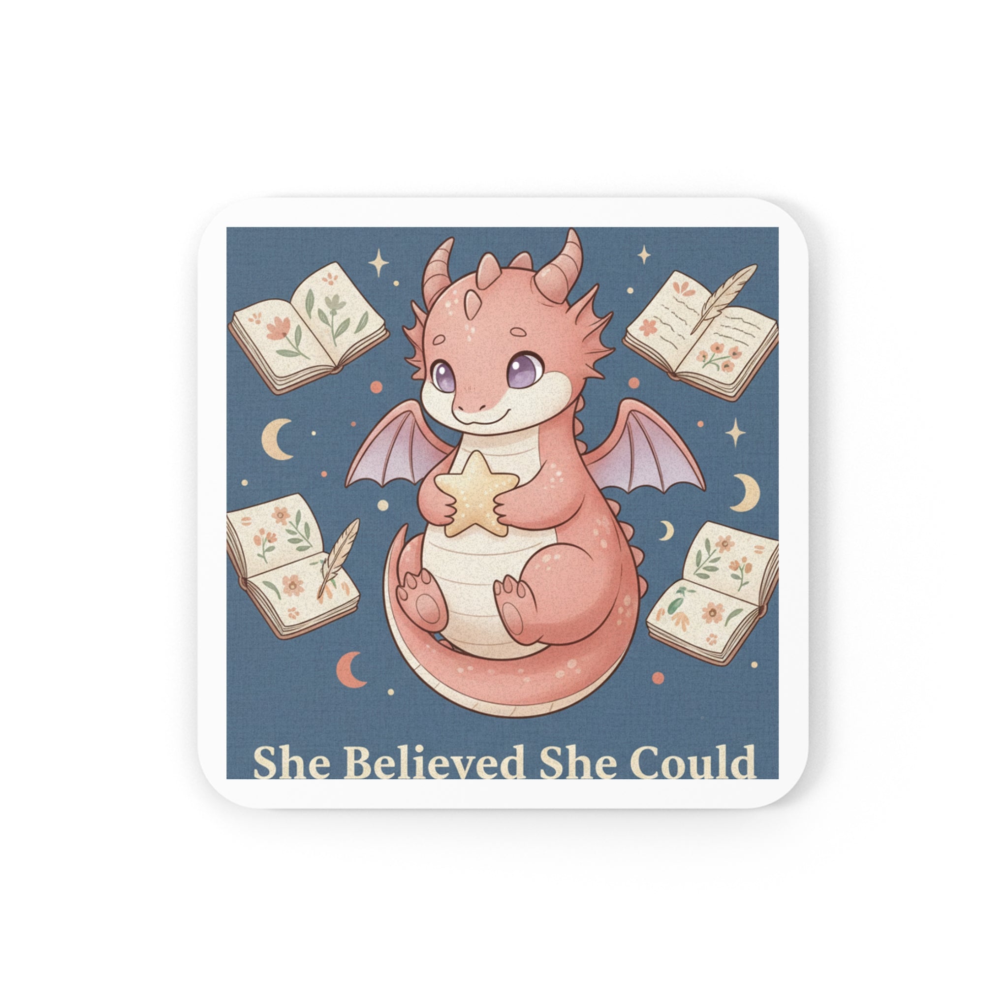 Dragon Cork Coaster – She Believed She Could