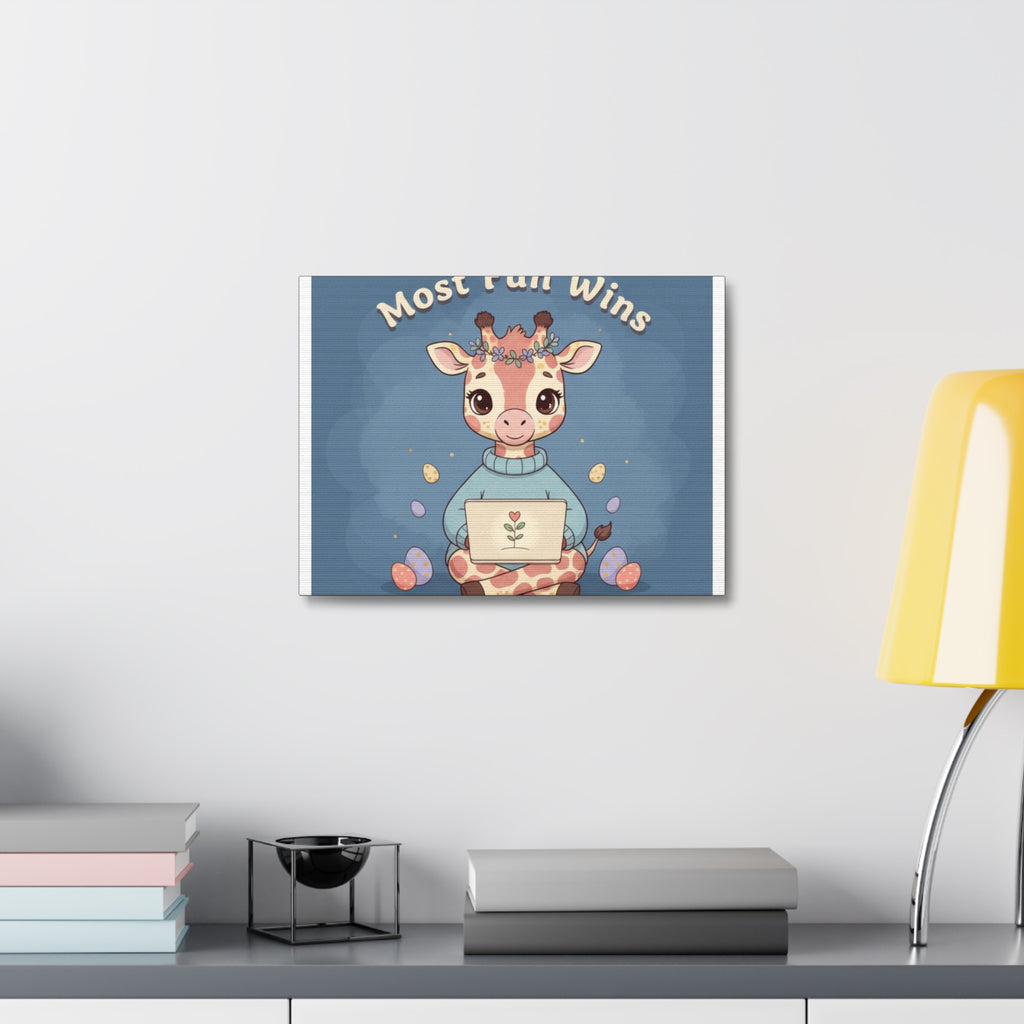 Giraffe Canvas Print – Most Fun Wins
