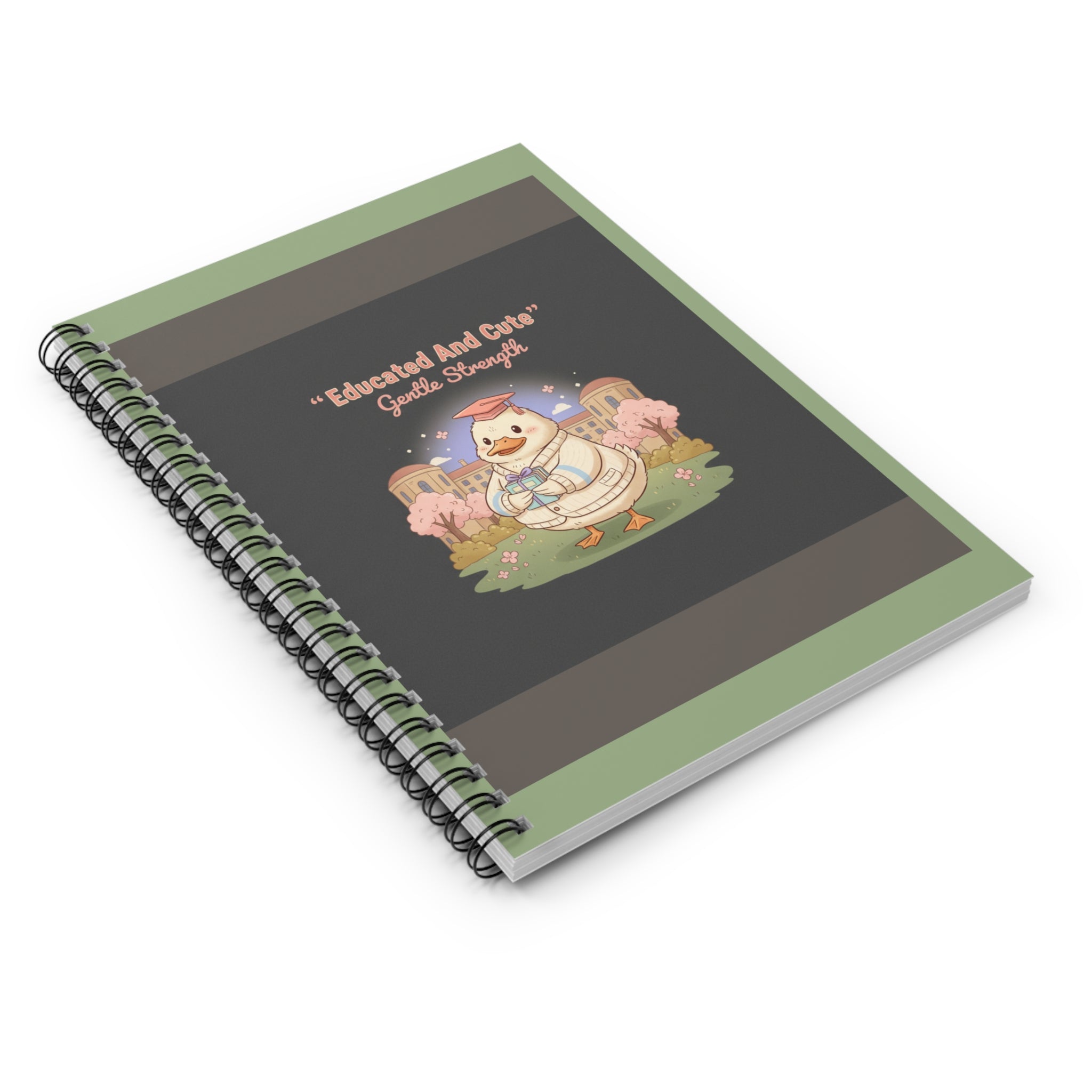 Duck In A Cardigan Spiral Notebook – Educated and Cute Gentle Strength