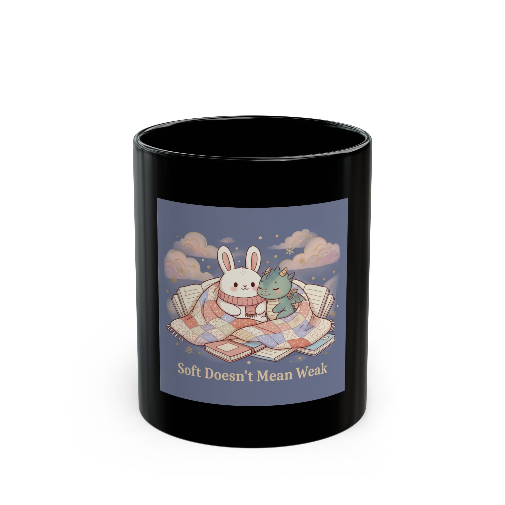 Bear Black Mug 11oz – Soft Doesnt Mean Weak