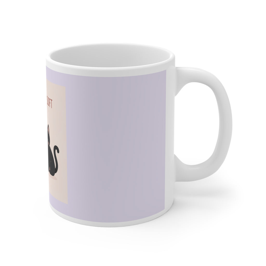"LOVE CAN BE SOFT" Black Cat Mug | College Girl Gift | Fashion | KayKay Classics