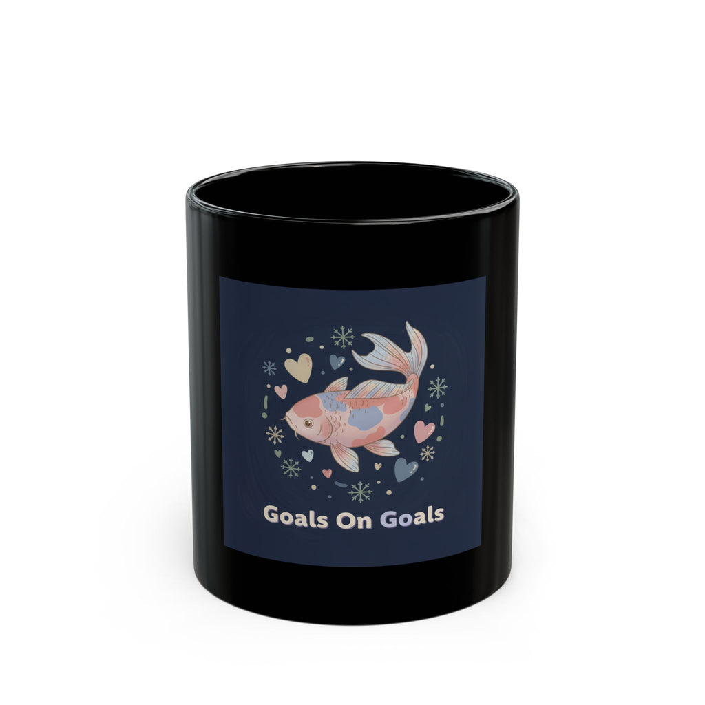 Goals on Goals Black Mug 11oz