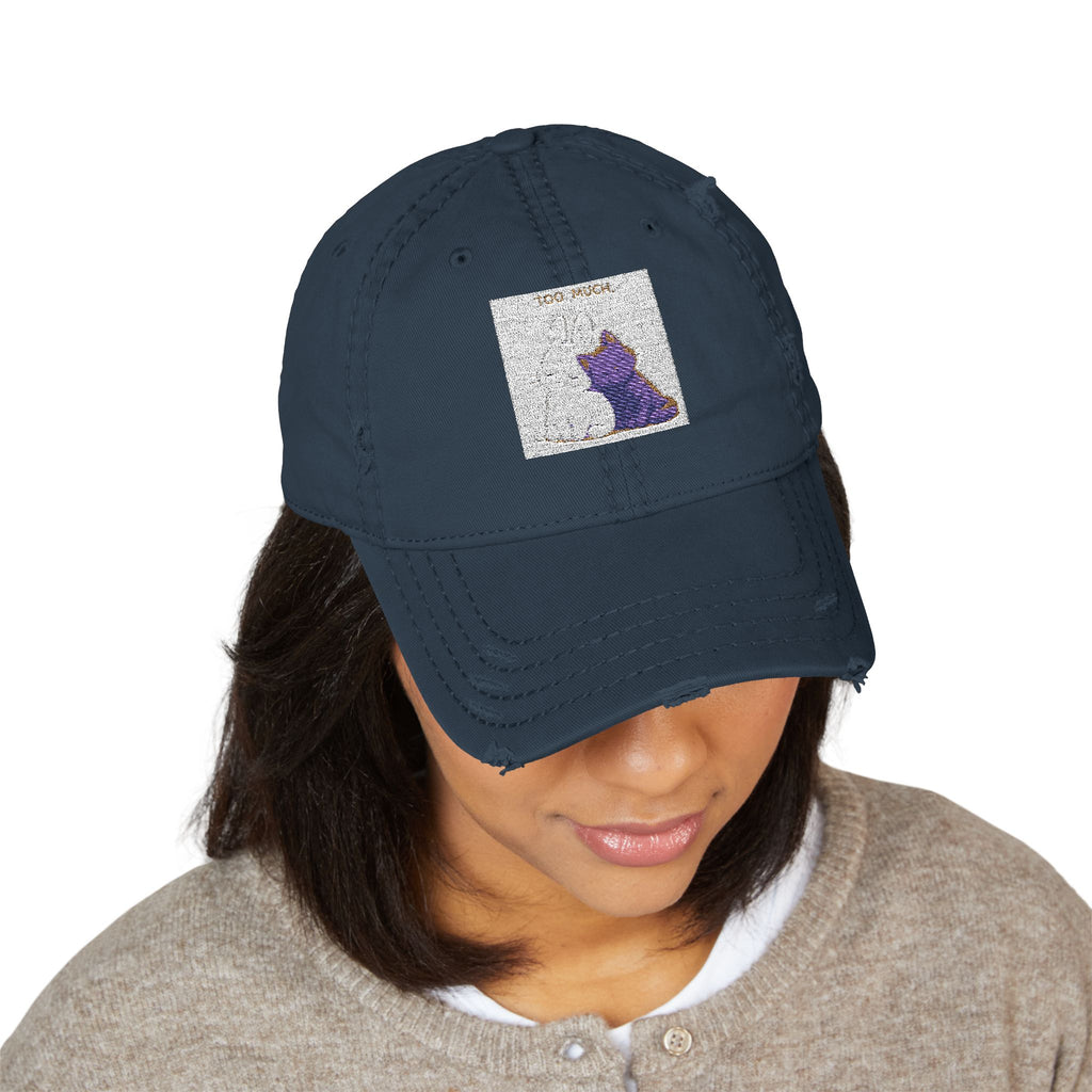 "YOU'RE NEVER TOO MUCH" Black Cat Dad Hat | College Girl Gift | Fashion | KayKay Classics
