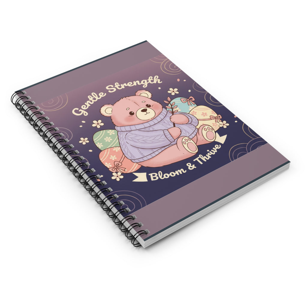 Bear Spiral Notebook – Gentle Strength Bloom Thrive