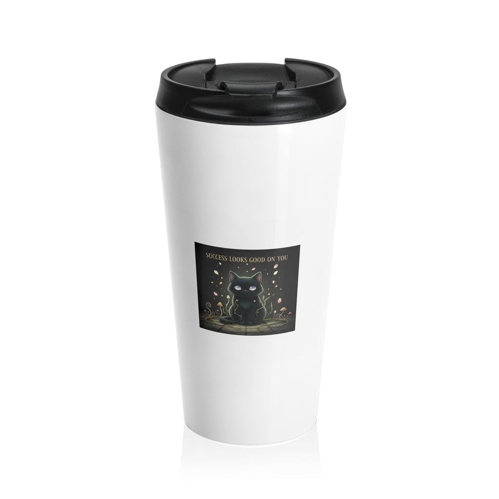 Black Cat Travel Mug – Success Looks Good on You