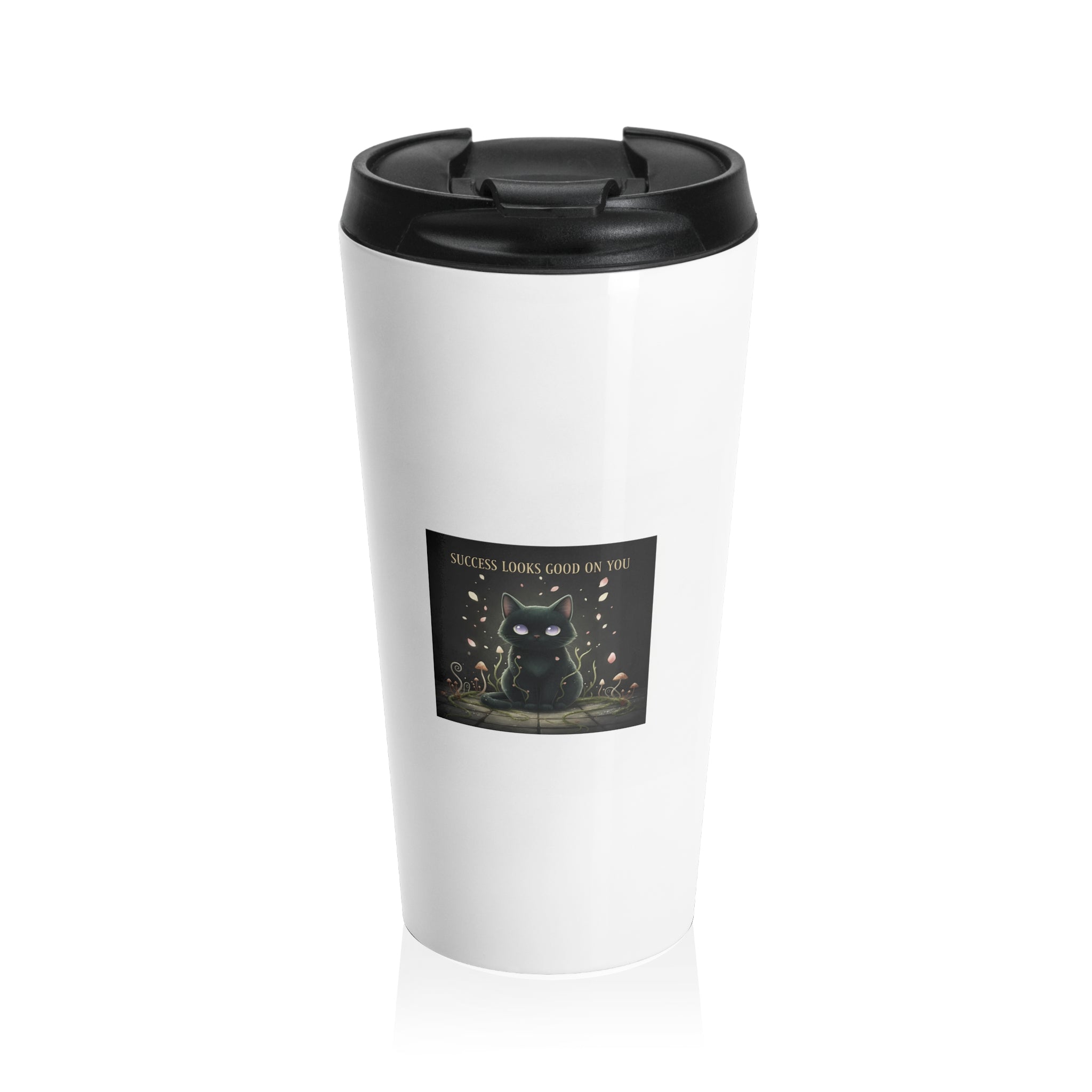 Black Cat Travel Mug – Success Looks Good on You