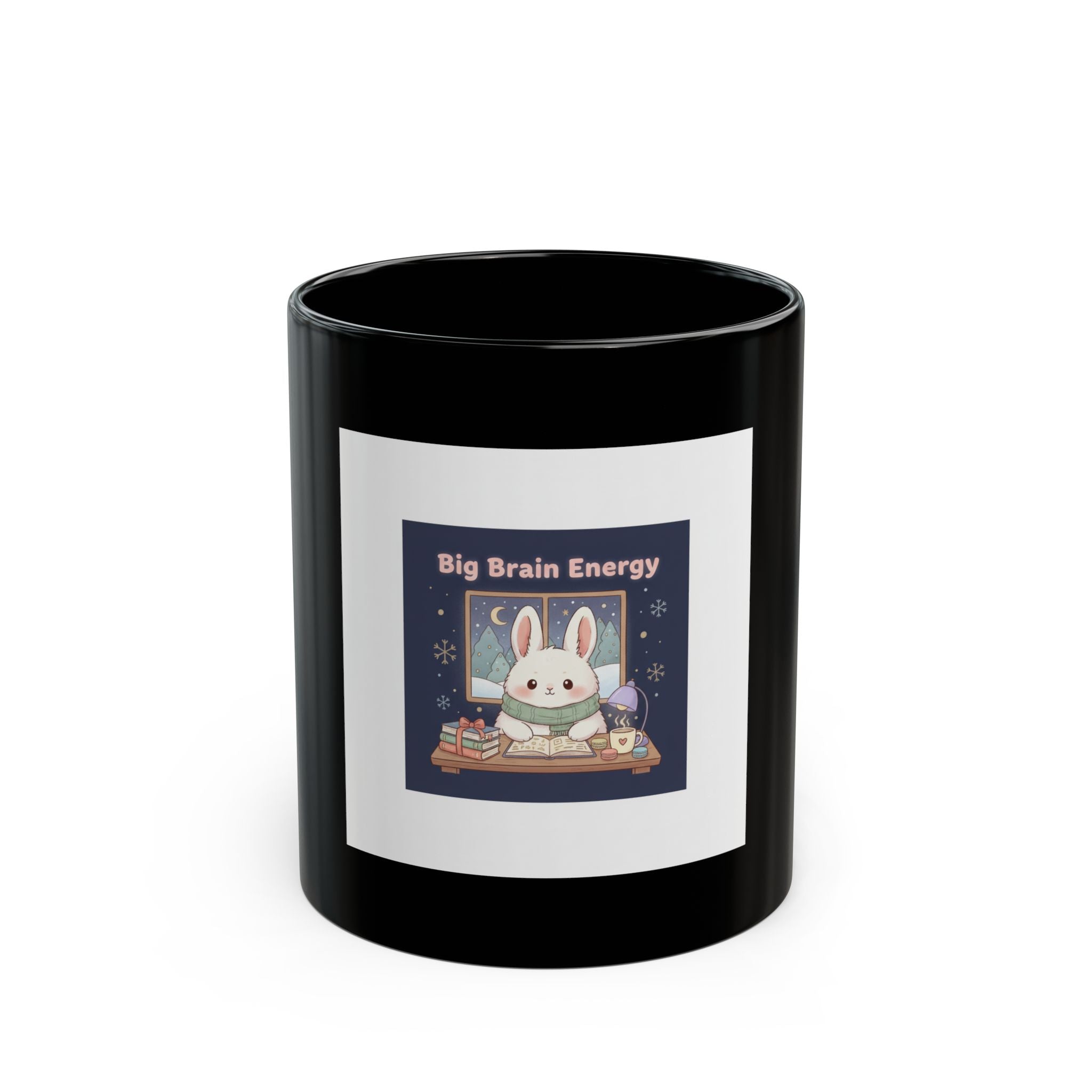 Bunny Black Mug 11oz – Big Brain Energy