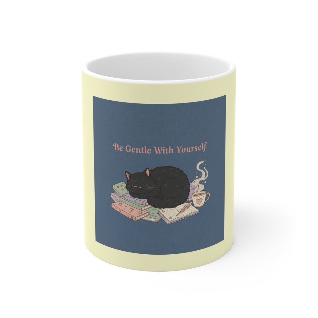 Black Cat Mug 11oz – Be Gentle With Yourself