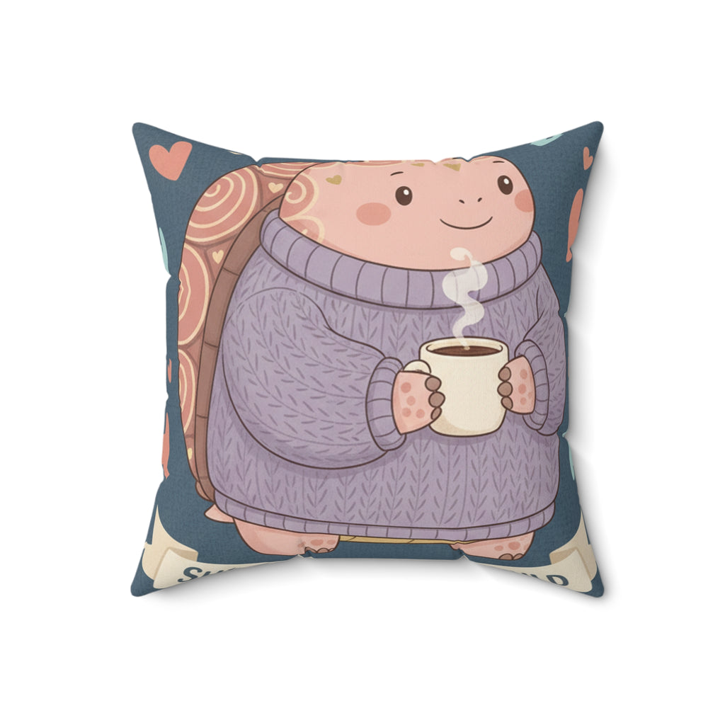Turtle Square Pillow – She Believed She Could