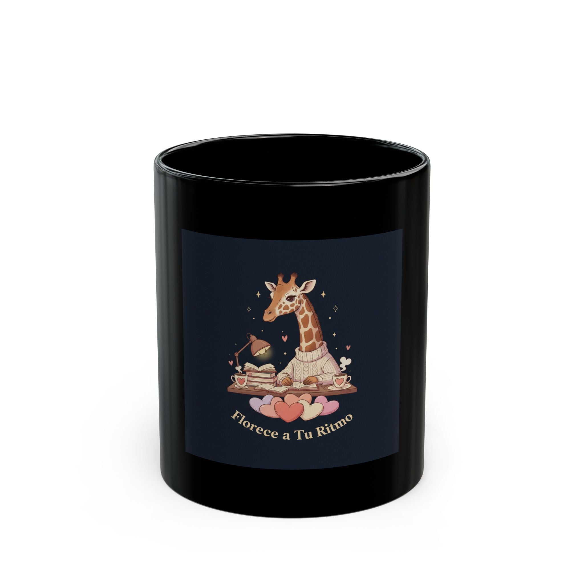 Florece a Tu Ritmo Giraffe Black Mug 11oz