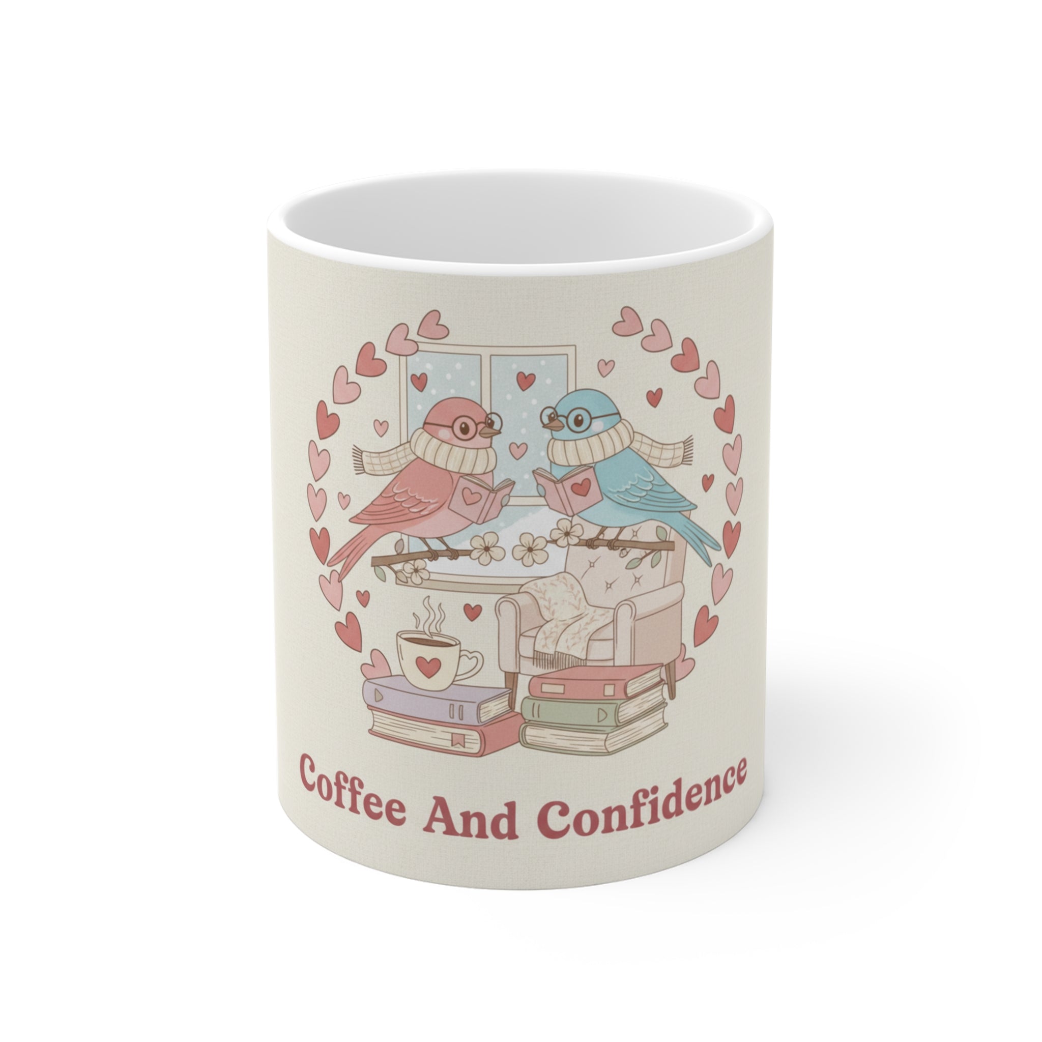 Coffee And Confidence Birds Mug 11oz