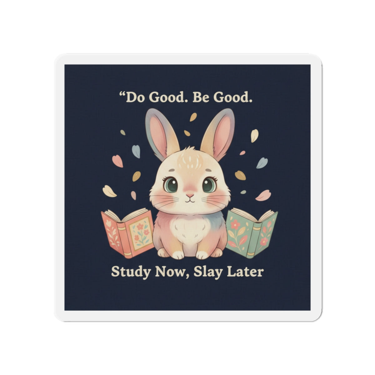 Bunny Die-Cut Magnet – Do Good Be Good Study Now Slay Later