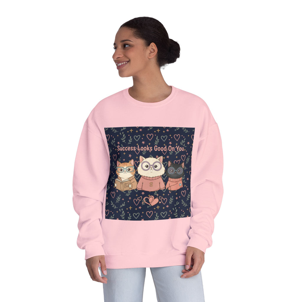 Cats With Glasses Crewneck Sweatshirt – Success Looks Good on You