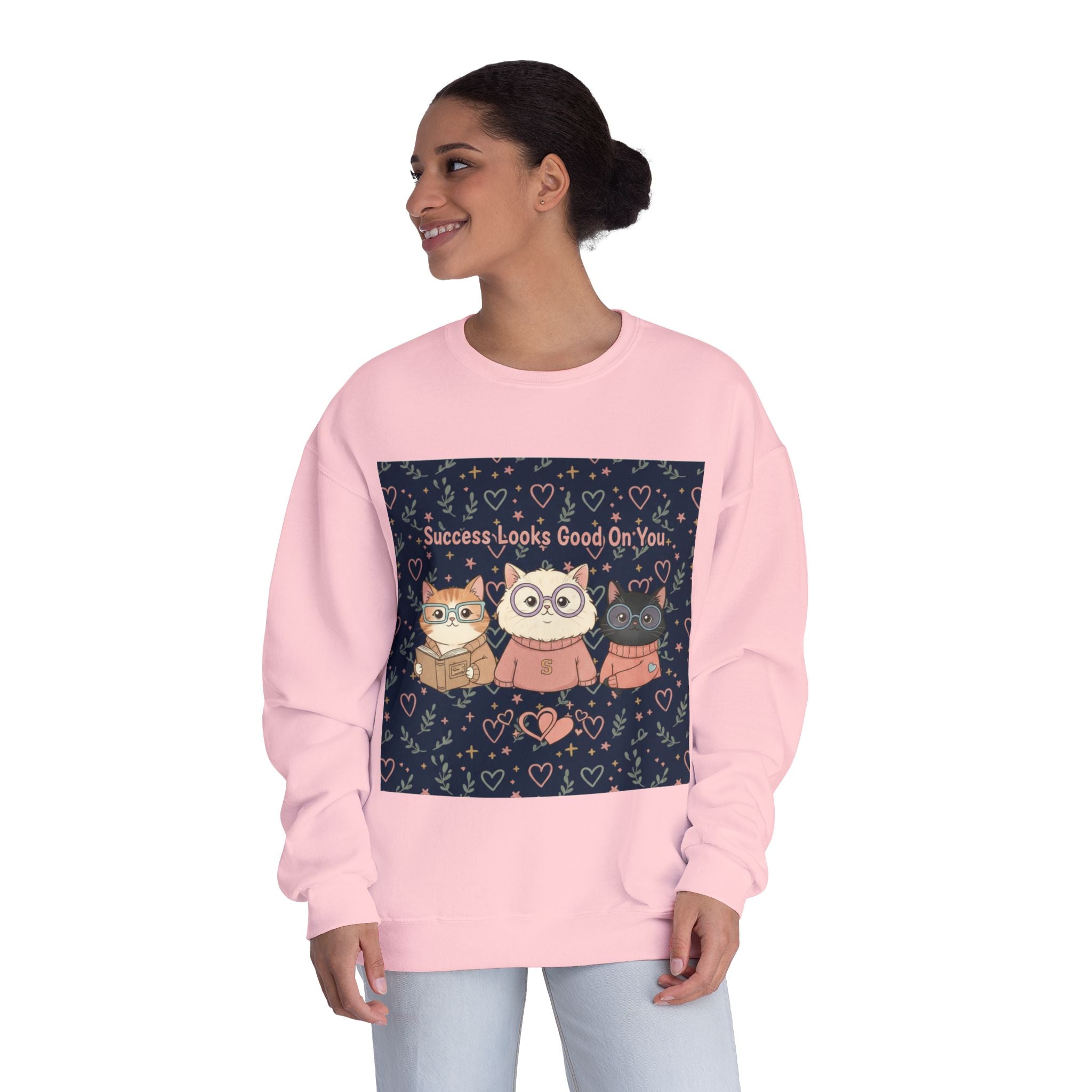 Cats With Glasses Crewneck Sweatshirt – Success Looks Good on You