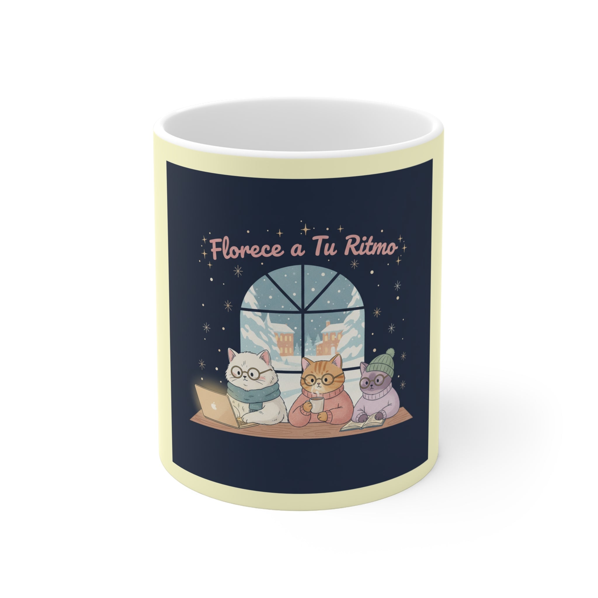 Cat Mug 11oz – Florece a Tu Ritmo