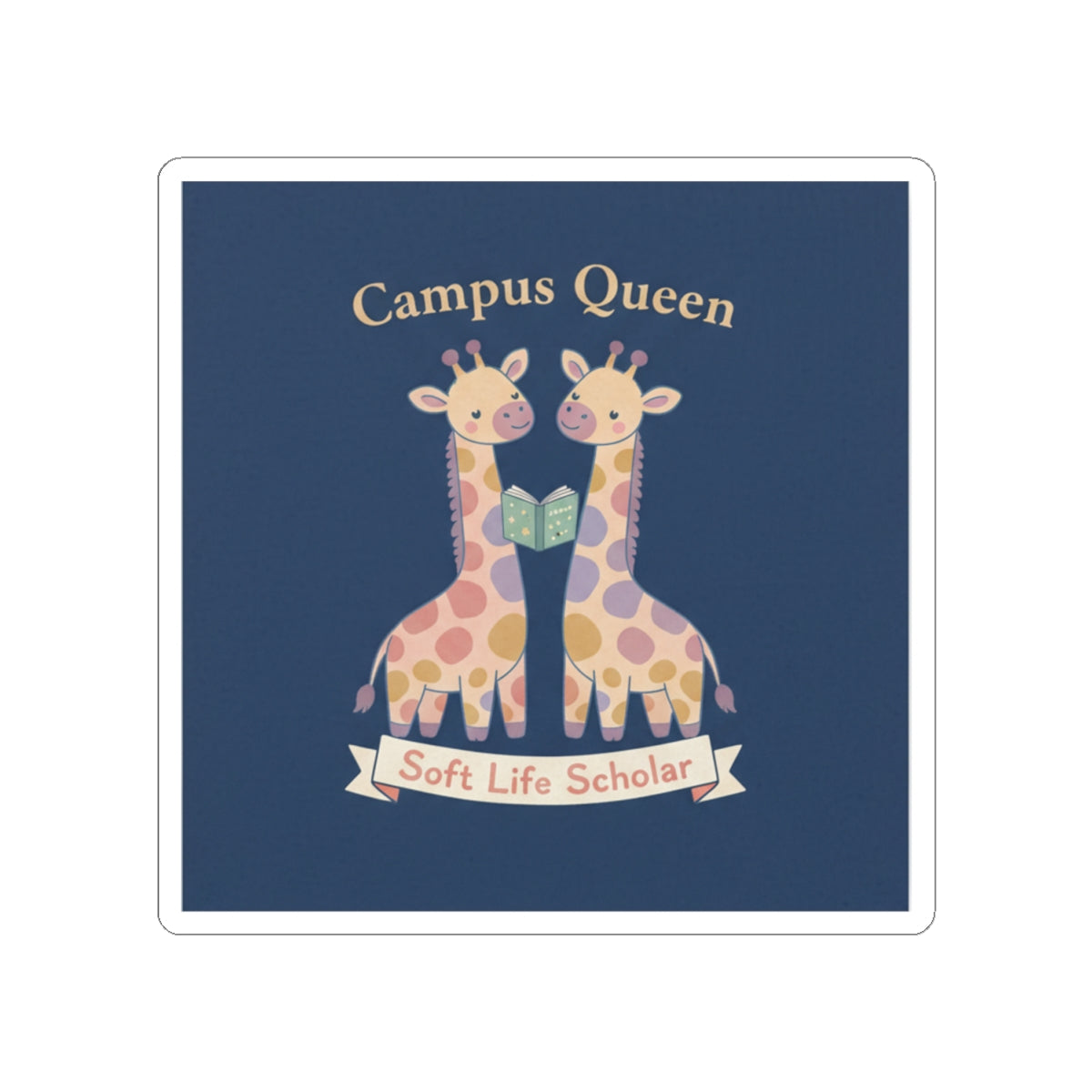Giraffes Kiss-Cut Sticker – Campus Queen Soft Life Scholar