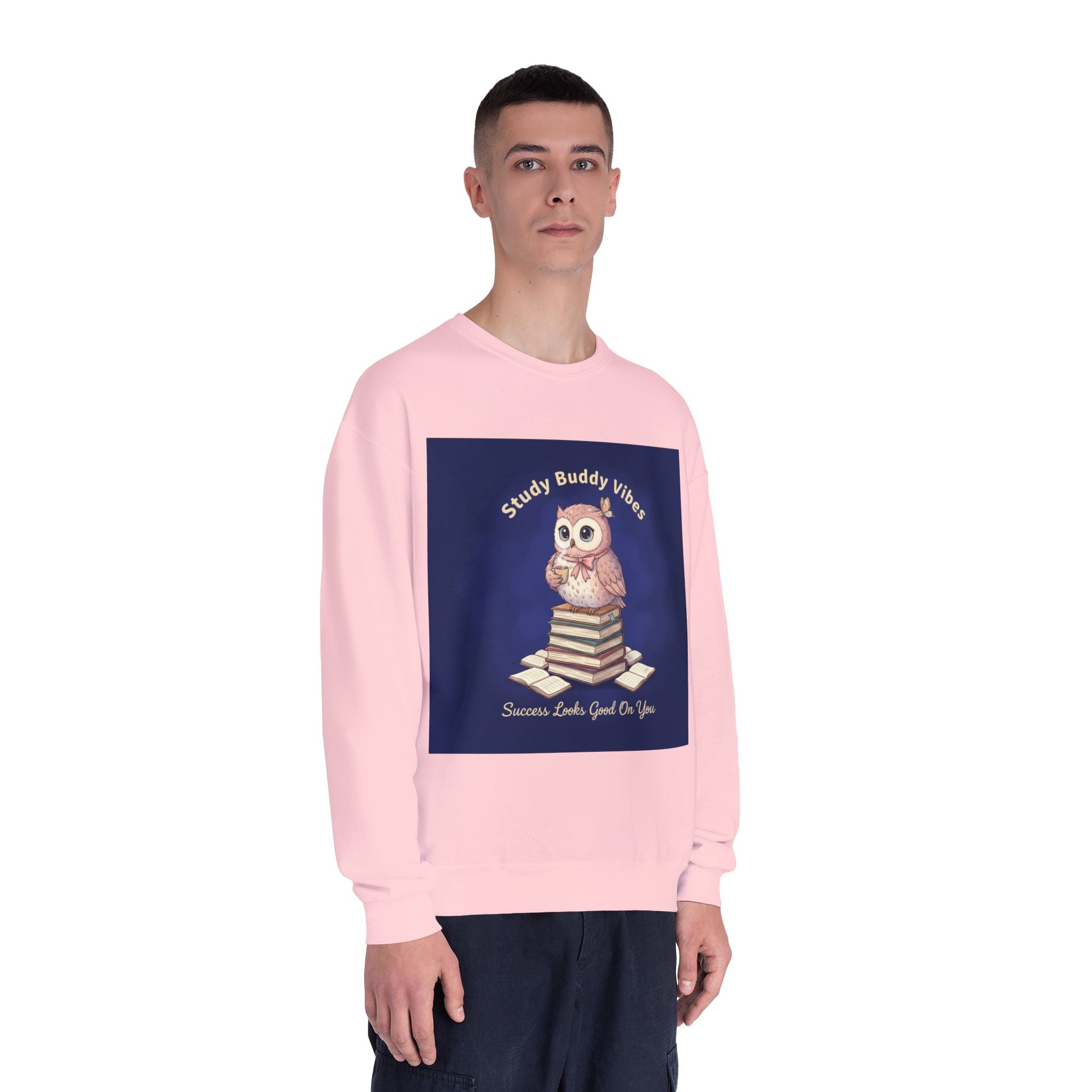 Owl Crewneck Sweatshirt – Study Buddy Vibes Success Looks Good on