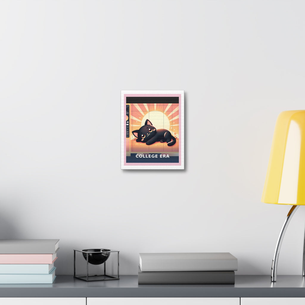 "College Era" Black Cat Canvas | College Girl Gift | Fashion | KayKay Classics