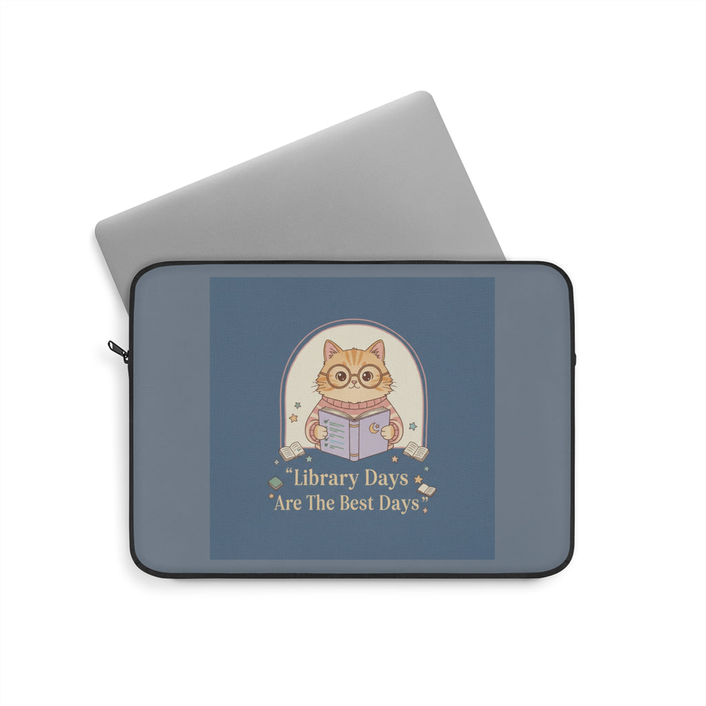Cat Laptop Sleeve – Library Days Are the Best Days