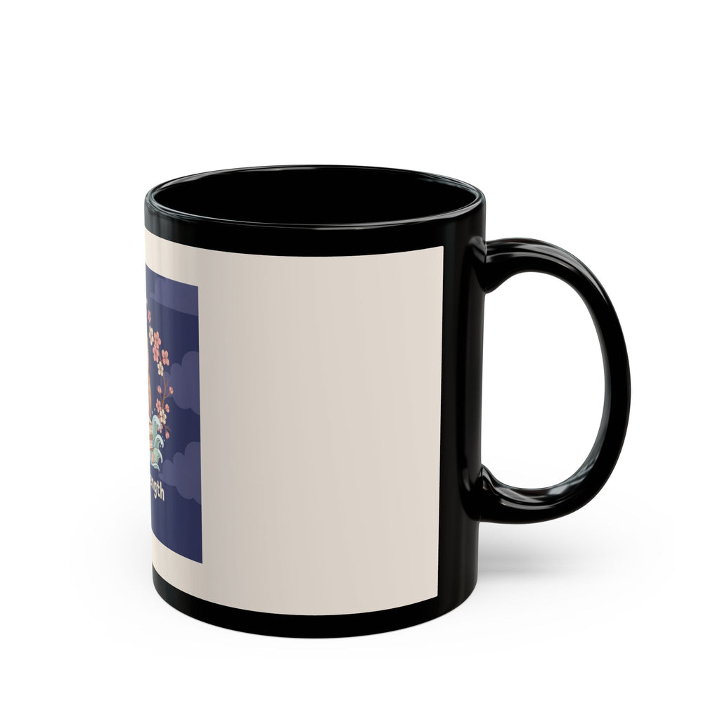 Owl Black Mug 11oz – Gentle Strength