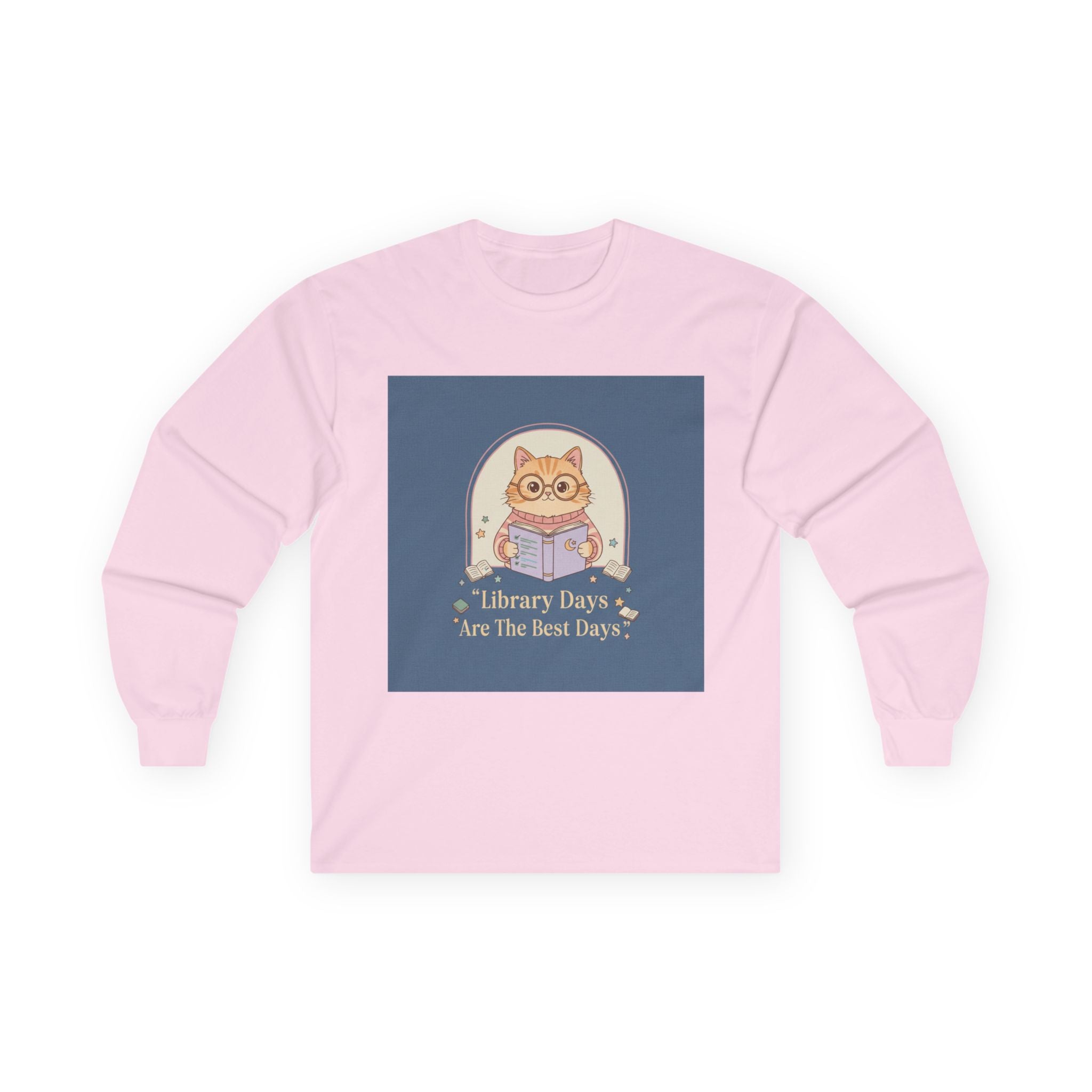 Cat Long Sleeve Tee – Library Days Are the Best Days