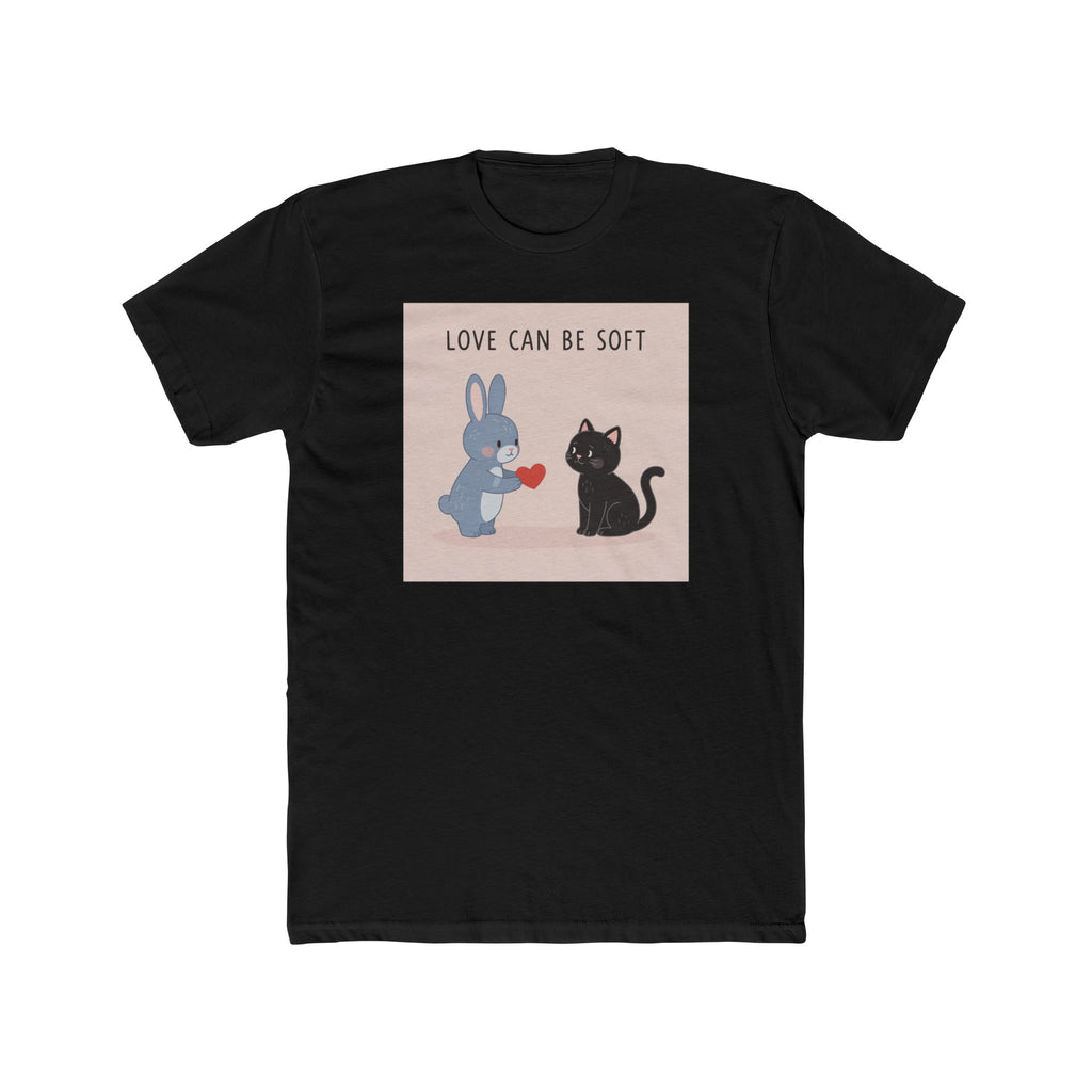 "LOVE CAN BE SOFT" Black Cat Unisex Tee | College Girl Gift | Fashion | KayKay Classics