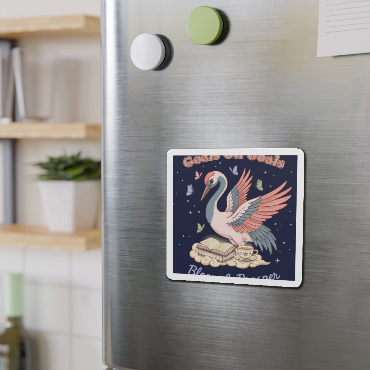 Crane Die-Cut Magnet – Goals on Goals Bloom Prosper